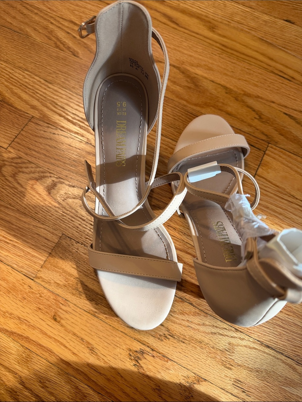Dream Pairs Beige Ankle-Strap Heel Sandals